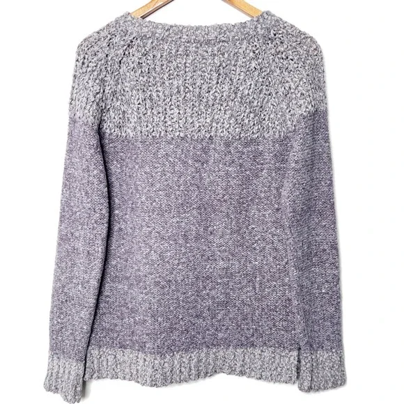 Fate Womens Lavender Colorblock Popcorn Knit Crew Neck Classic Sweater Size M - Picture 4 of 8
